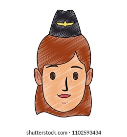 stewardess woman face scribble