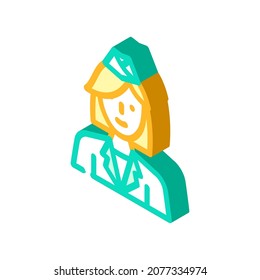 stewardess woman profession isometric icon vector. stewardess woman profession sign. isolated symbol illustration