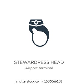 Stewardress head icon vector. Trendy flat stewardress head icon from airport terminal collection isolated on white background. Vector illustration can be used for web and mobile graphic design, logo, 