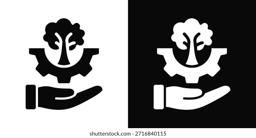 Stewardship Icon White And Black Background Style
