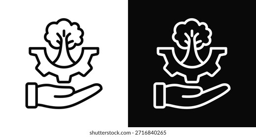 Stewardship-Symbol weißer und schwarzer Hintergrundstil