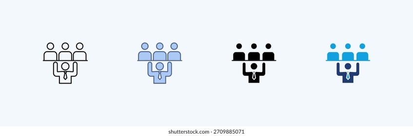 Vector de ilustración de icono múltiple de administración
