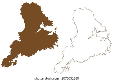 Stewart island (New Zealand) map vector illustration, scribble sketch Rakiura map