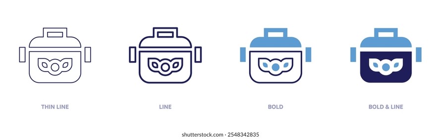 Stewing cooking pot icon in 4 different styles. Thin Line, Line, Bold, and Bold Line. Duotone style. Editable stroke.