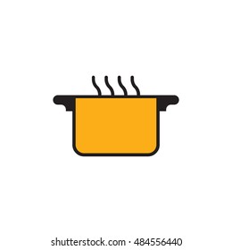 Stewpan, cooking pan vector icon, pictogram