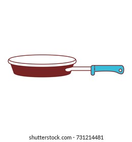 stewpan with handle color sections silhouette vector illustration