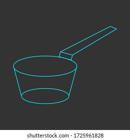 Icono de stewpan en un fondo negro. Imagen vectorial, eps 10