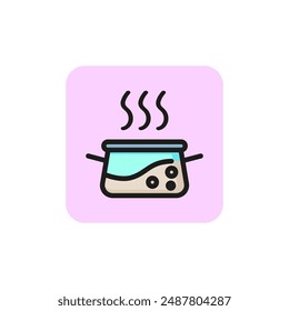 Stewpan line icon. Food, cooking, boiling. Cookware concept. Vector illustration can be used for topics like culinary, cuisine, cookbook