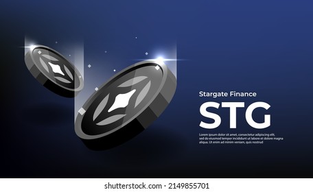 Stg coin cryptocurrency concept banner background.