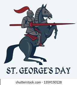 St.George's day card with knight on the horse. 