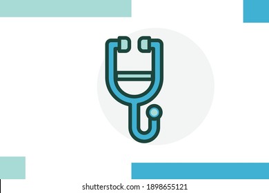 Sthethoscope icon filled line color concept related medical and medicine elements.