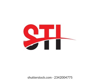 STI Letter Initial Logo Design Vector Illustration
