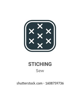 Stiching glyph icon vector on white background. Flat vector stiching icon symbol sign from modern sew collection for mobile concept and web apps design.
