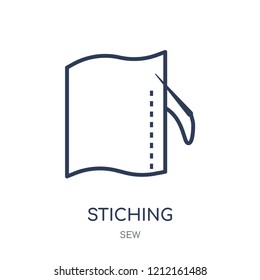 Stiching icon. Stiching linear symbol design from Sew collection. Simple outline element vector illustration on white background.