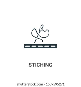 Stiching vector icon on white background. Flat vector stiching icon symbol sign from modern sew collection for mobile concept and web apps design.