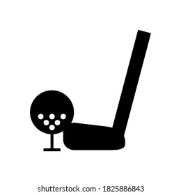 stick and ball golf icon glyph outline style. Vector for your web design