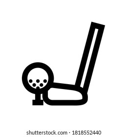 stick and ball golf icon with outline style. Vector for your web design