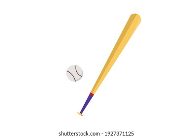 Stick and Baseball Ball Vector Illustration