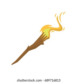 Stick with burning fire vector illustration isolated on white background