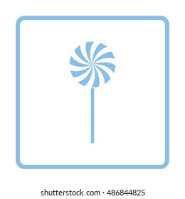 Stick candy icon. Blue frame design. Vector illustration.