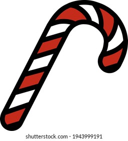 Stick Candy Icon. Editable Bold Outline With Color Fill Design. Vector Illustration.