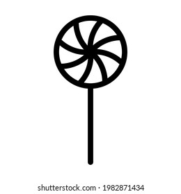 Stick Candy Icon. Editable Bold Outline Design. Vector Illustration.