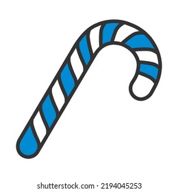 Stick Candy Icon. Editable Bold Outline With Color Fill Design. Vector Illustration.