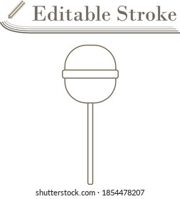 Stick Candy Icon. Editable Stroke Simple Design. Vector Illustration.