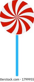 Stick Candy Icon. Flat Color Design. Vector Illustration.