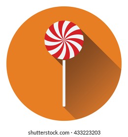 Stick candy icon. Flat design. Vector illustration.