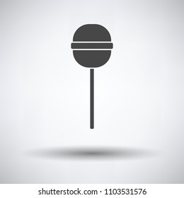 Stick candy icon on gray background, round shadow. Vector illustration.
