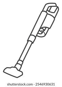 Stick cleaner. Cordless cleaner. Vacuum cleaner. Home appliances. Vector illustration.