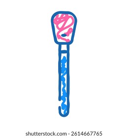 stick for cleaning fragile items doodle icon sketch vector. stick for cleaning fragile items sign. isolated symbol illustration