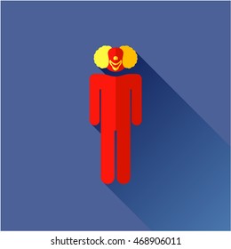 Stick clown figure, a flat pattern, a symbol of the paper; template