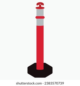 Stick Cone Road Cone Red Brown Black Color Vector illustration