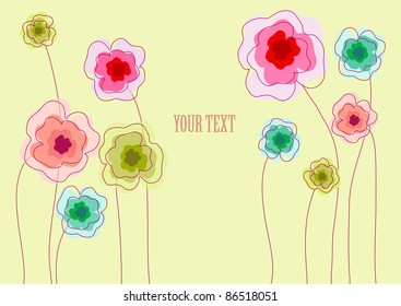 Stick (doodle) floral background.