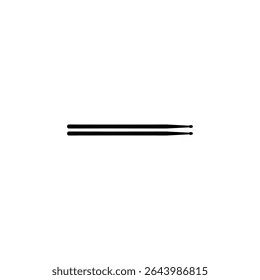 Stick Drum Silhouette. Flat Style, can use for Logo, Pictogram, Website, Musical Icon-Symbol, Poster or Graphic Design Element. Vector Illustration