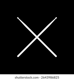 Stick Drum Silhouette. Flat Style, can use for Logo, Pictogram, Website, Musical Icon-Symbol, Poster or Graphic Design Element. Vector Illustration