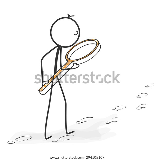 Stick Figure Action Stickman Followed Footprints Stock Vector (Royalty ...