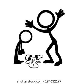 Stick Figure Attitude Spilt Milk