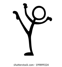 Stick Figure Ballet Pose Stock Vector (Royalty Free) 199899224 ...