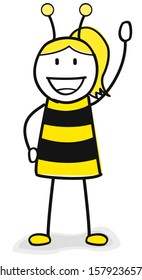 stick figure with a bee kostume