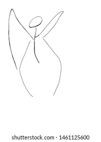 A stick figure being butterfly