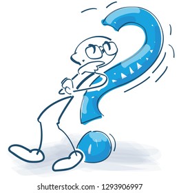 Stick figure with a big question mark