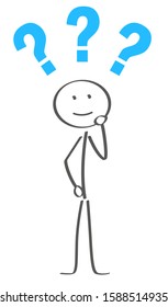 stick figure blue question mark