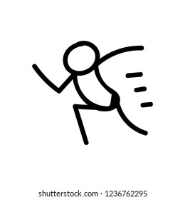 Stick figure - boy running icon