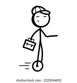 Persönliche Figur mit Aktentasche, handgezeichnet Symbol des Geschäftsmanns