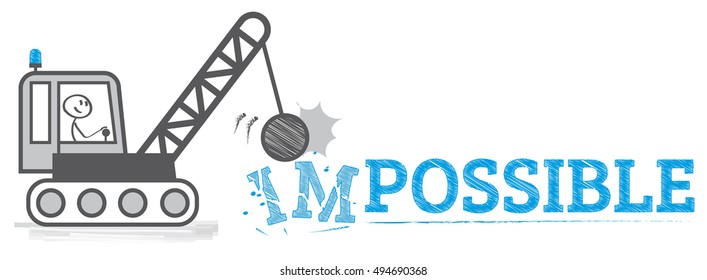 Stick figure change impossible to possible text