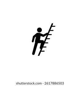 Stick Figure Escalada De Escalada Representa Progresso E Sucesso Nos Negócios