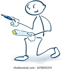 Stick Figure With Clipboard And Checking Facts